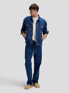LEE Asher Loose jeans i Indigo Warp stylet med denimjakke – helfigur