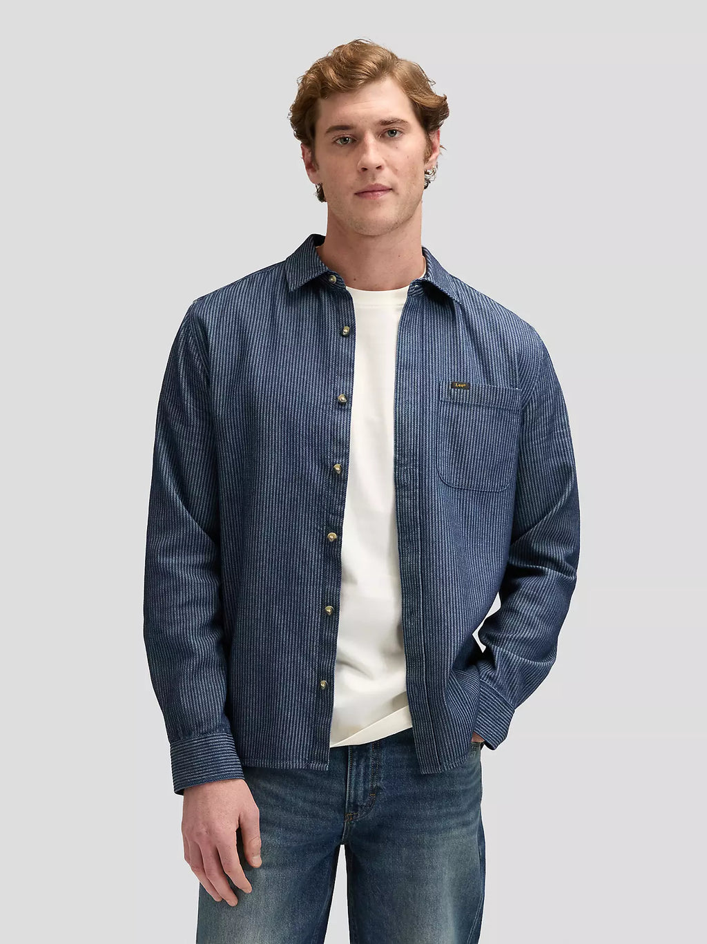 LEE Regular Leesure Shirt - Indigo Railroad Texture