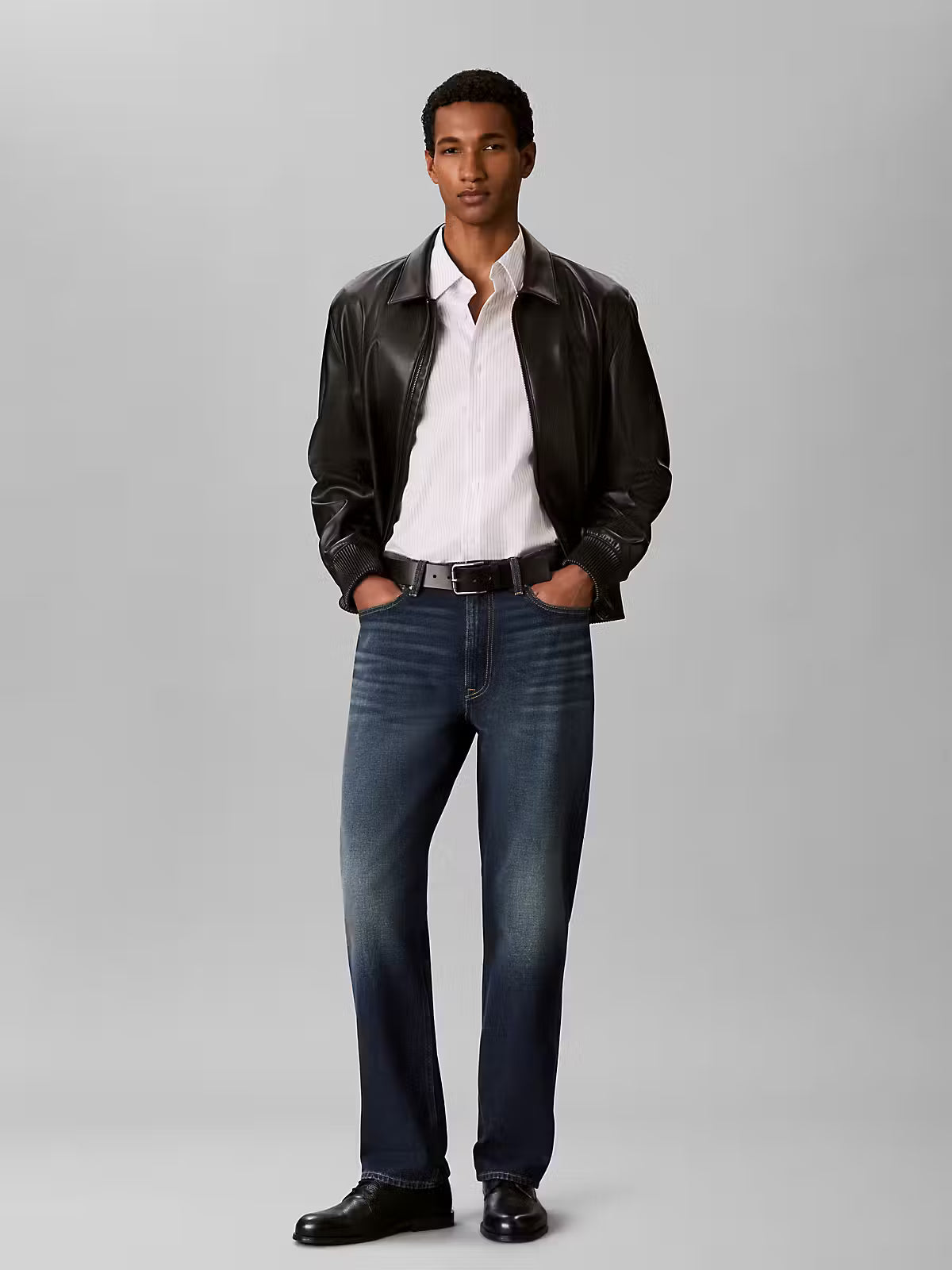 Calvin Klein Long Sleeve Yarn-Dyed Striped Supima Stretch Shirt