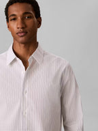 Calvin Klein Long Sleeve Yarn-Dyed Striped Supima Stretch Shirt