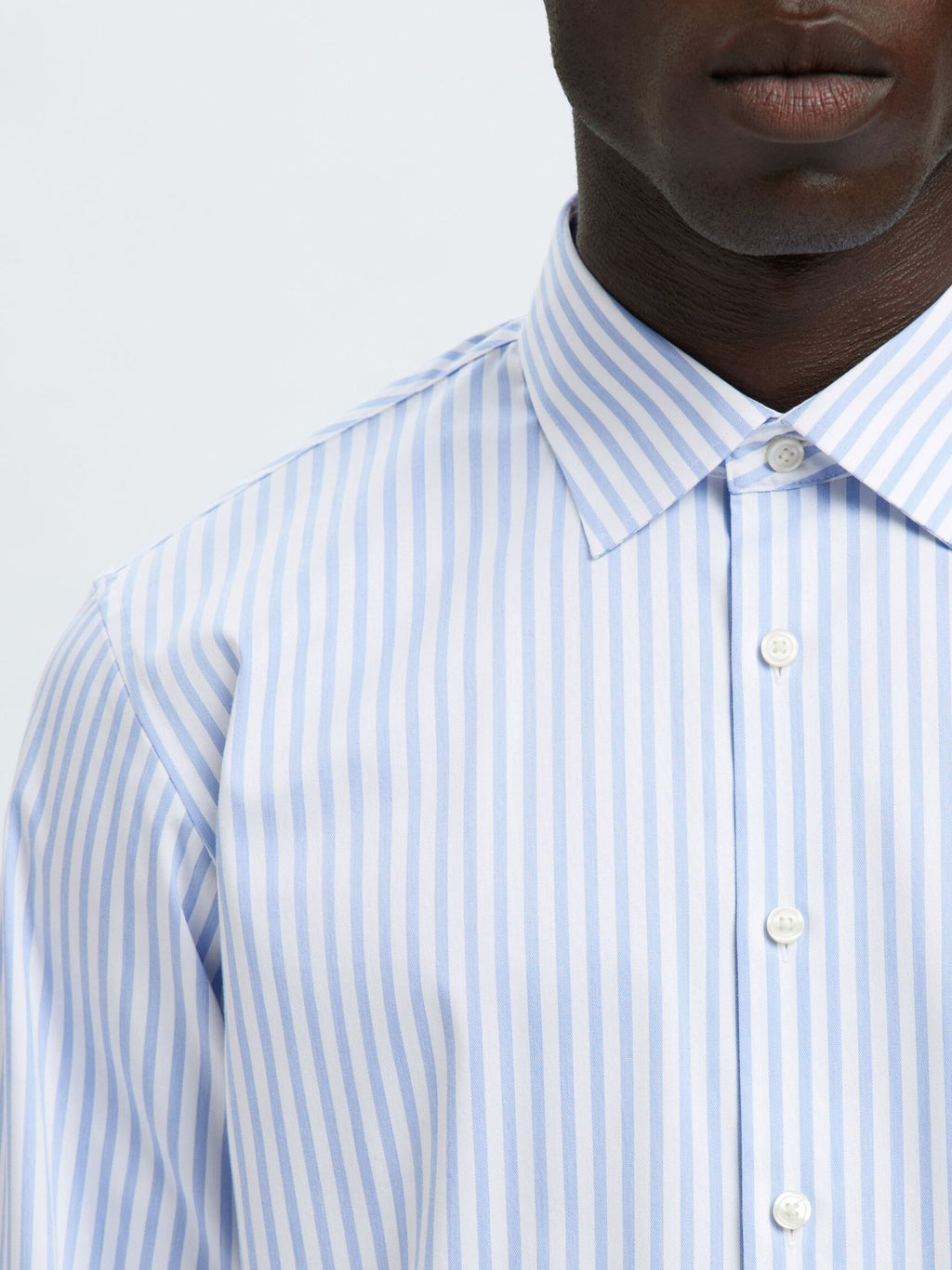 Selected Performance Stretch Slim Fit Skjorte - Bright White/Light Blue