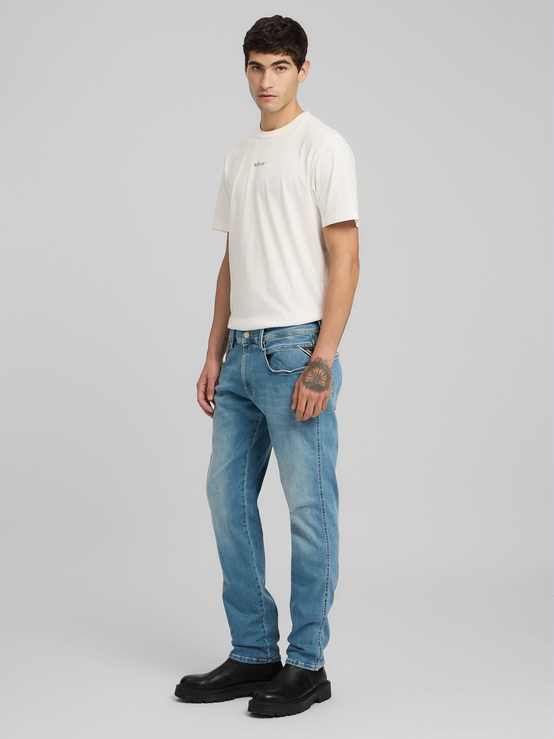 Replay Anbass Slim Fit Jeans i Light Blue lyseblå – billede 4