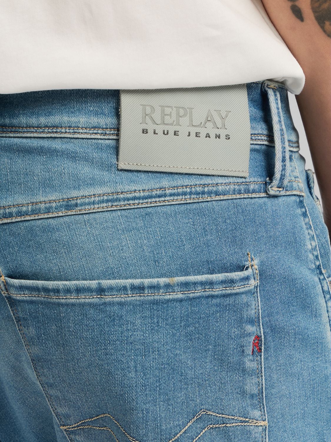 Replay Anbass Slim Fit Jeans i Light Blue lyseblå – billede 7
