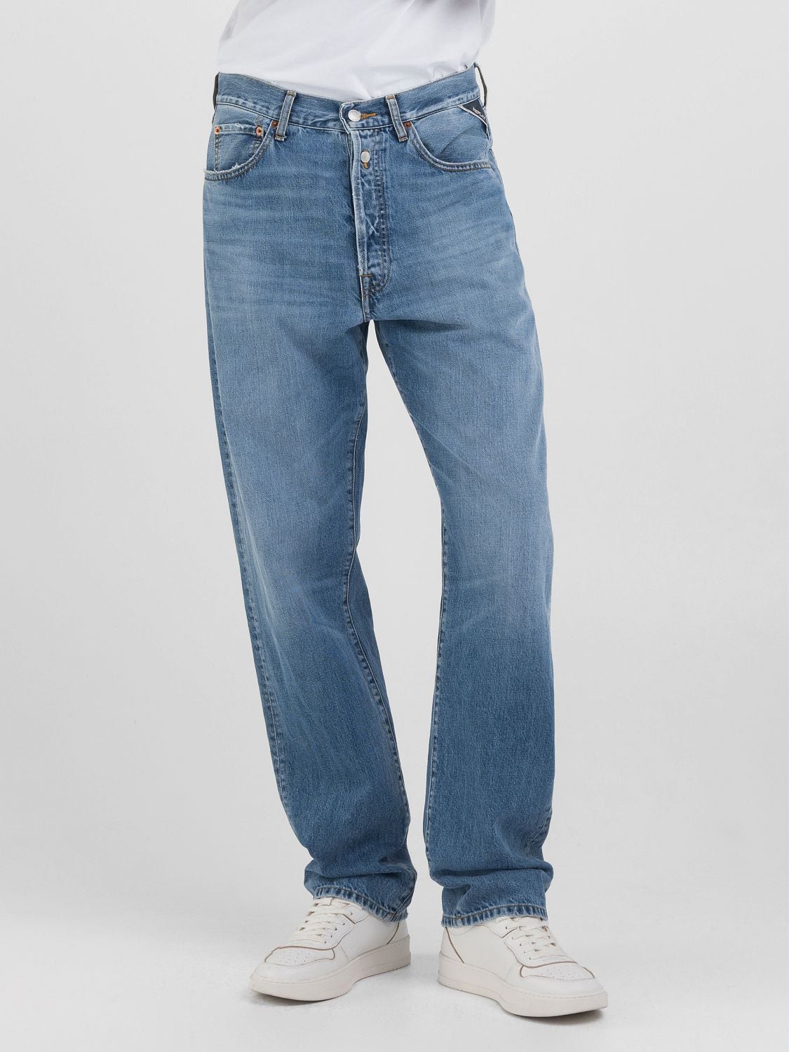 Replay M9Z1 Straight Fit Jeans i Medium Blue mellemblå – billede 3