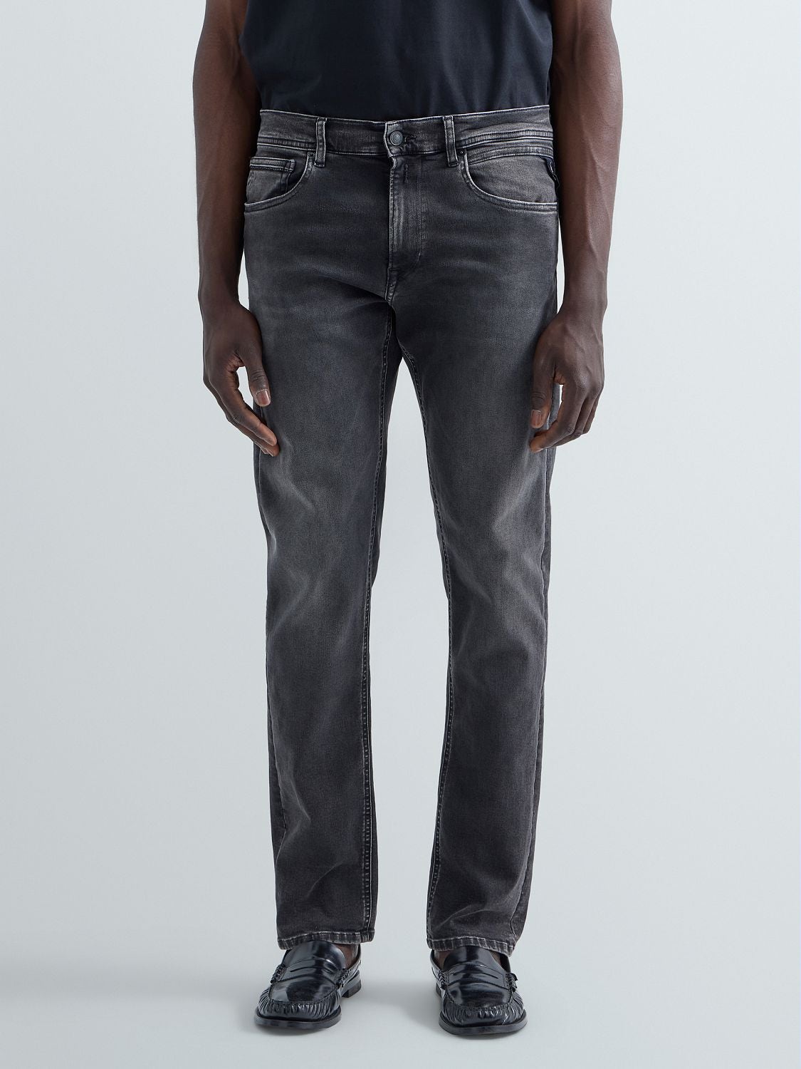 Replay Grover Straight Fit Jeans i Dark Grey mørkegrå – billede 2