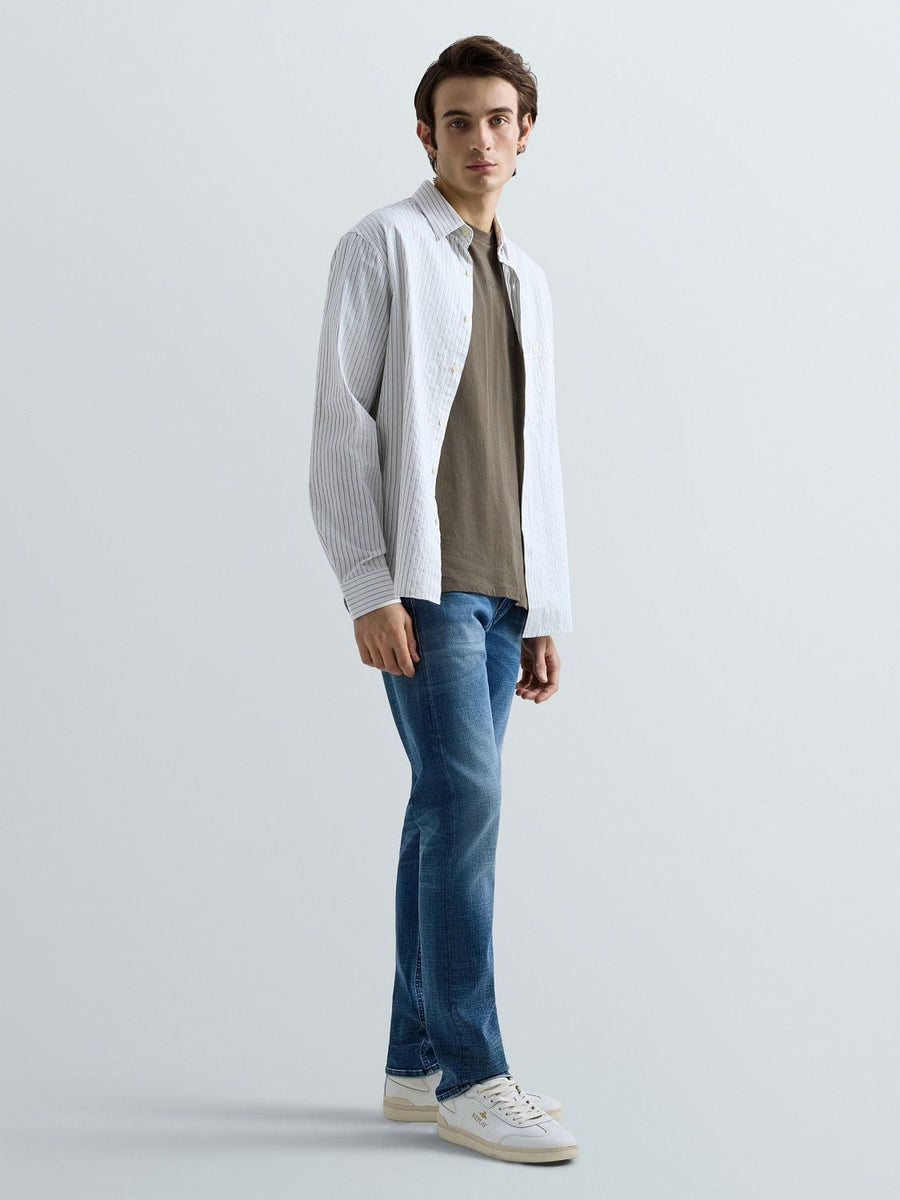 Replay Grover Straight Fit Jeans i Medium Blue mellemblå – billede 4