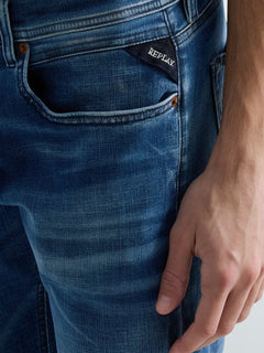 Replay Grover Straight Fit Jeans i Medium Blue mellemblå – billede 5