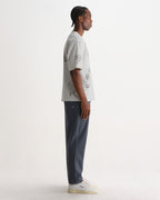 Wax London MILTON SS TEE DIVIDE DOODLE - ECRU / NAVY