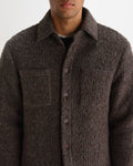 Wax London MOUNT REVERSIBLE OVERSHIRT BOBBLE WOOL - DUSTY BROWN