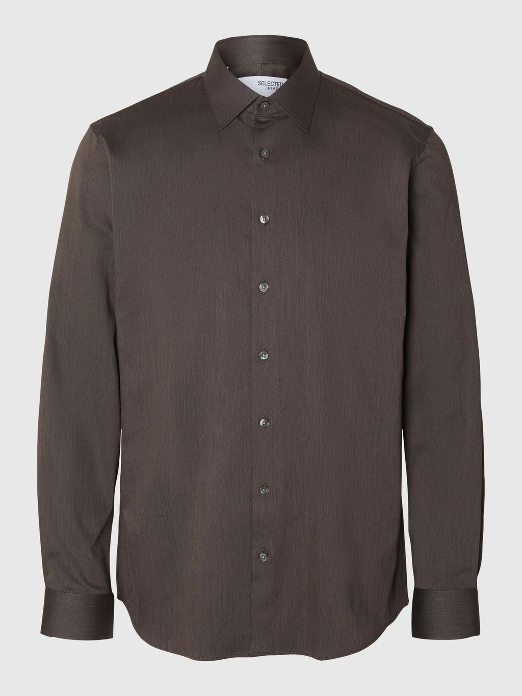 Selected Performance Stretch Slim Fit Skjorte - Morel/Mixed w. B