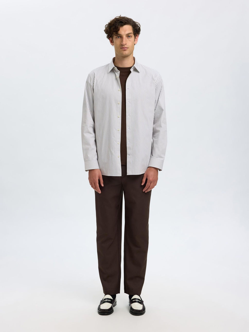 Selected Performance Stretch Slim Fit Skjorte - Bright White/Morel