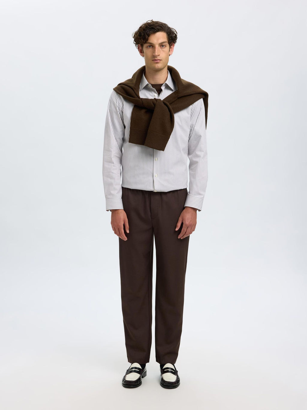 Selected Performance Stretch Slim Fit Skjorte - Bright White/Morel