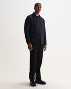 Wax London OTTO OVERSHIRT ORNATE QUILT - NAVY / BROWN