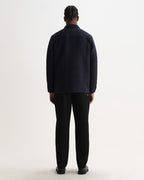 Wax London OTTO OVERSHIRT ORNATE QUILT - NAVY / BROWN