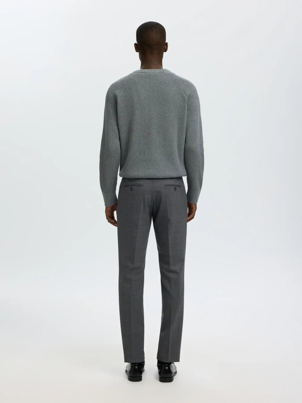 Selected SLIM WOOL BLEND TRS FLEX Dark Grey