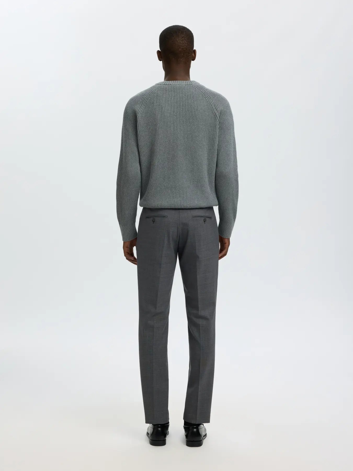 Selected SLIM WOOL BLEND TRS FLEX Dark Grey