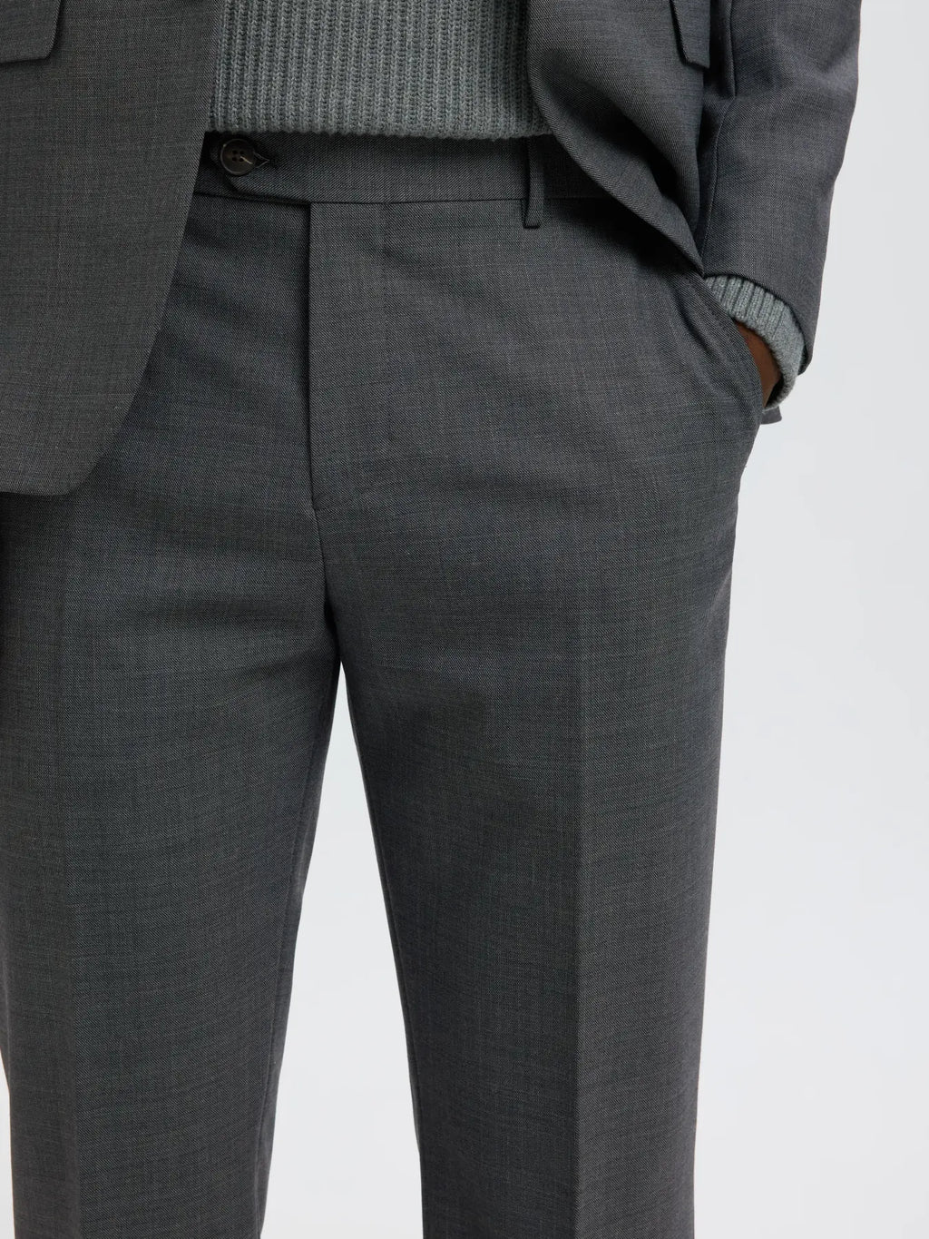 Selected SLIM WOOL BLEND TRS FLEX Dark Grey