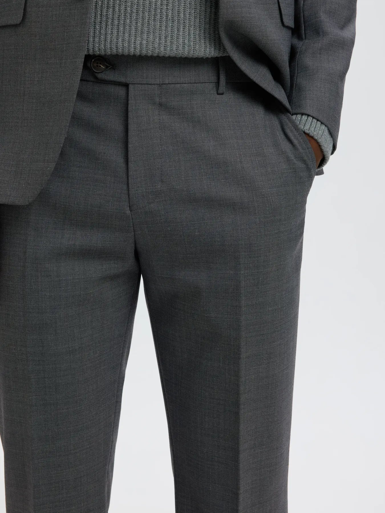 Selected SLIM WOOL BLEND TRS FLEX Dark Grey