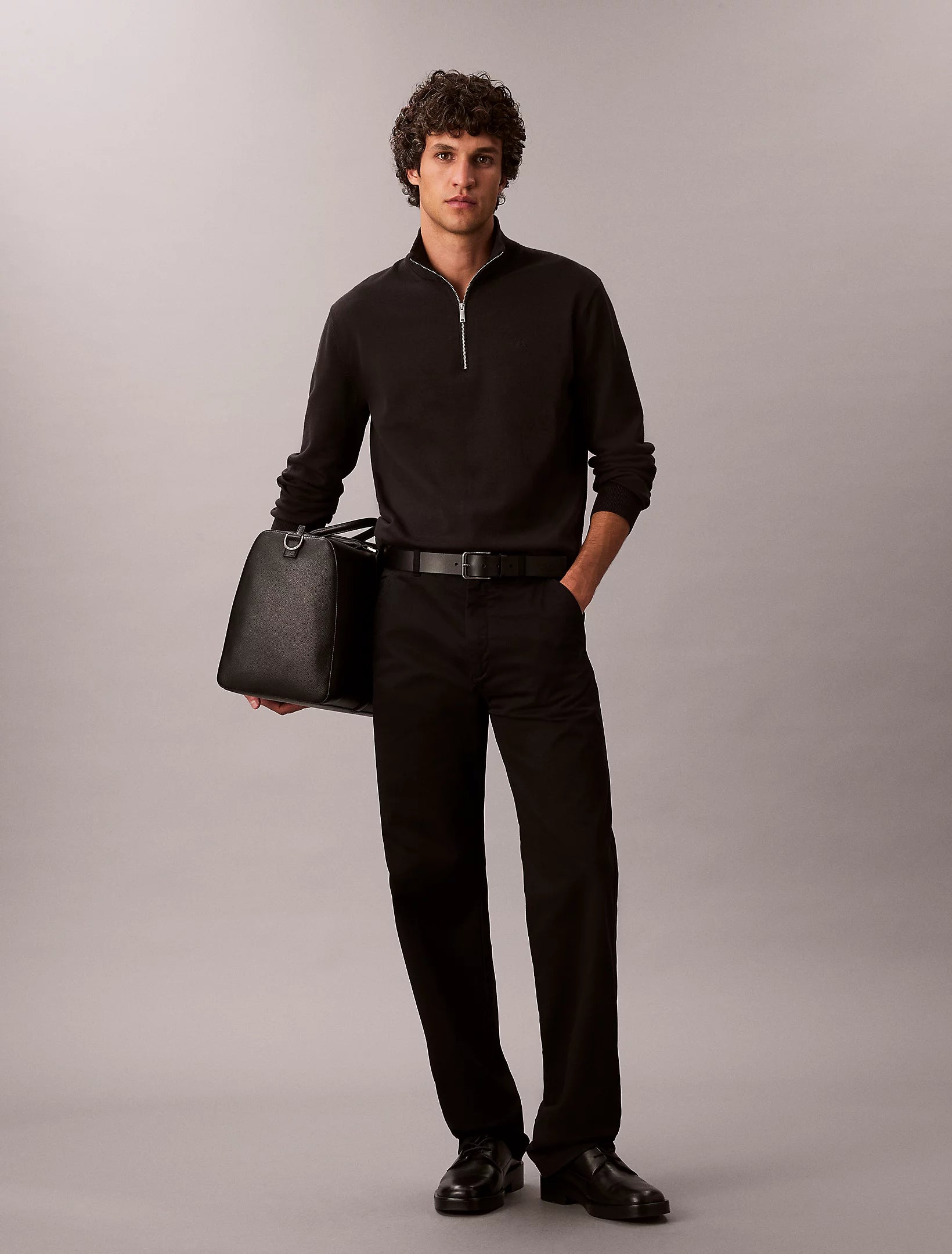 Calvin Klein Quarter Zip Jumper - Black