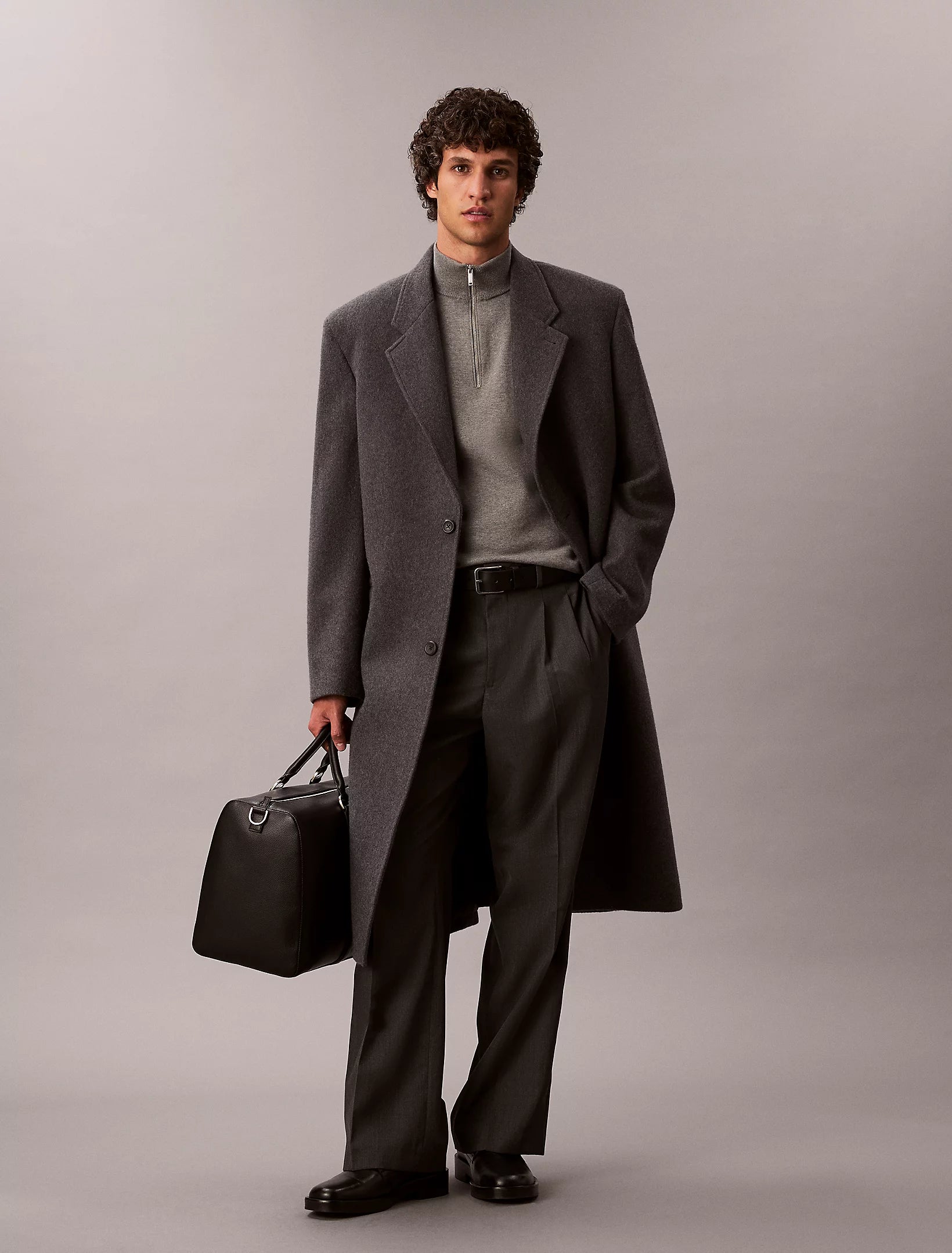 Calvin Klein Quarter Zip Jumper - Medium Grey