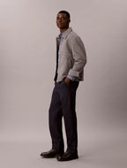 Calvin Klein Straight Pleated Satin Trousers -  Dark Sapphire