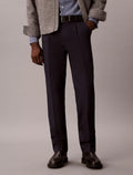 Calvin Klein Straight Pleated Satin Trousers -  Dark Sapphire