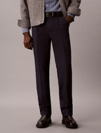 Calvin Klein Straight Pleated Satin Trousers -  Dark Sapphire