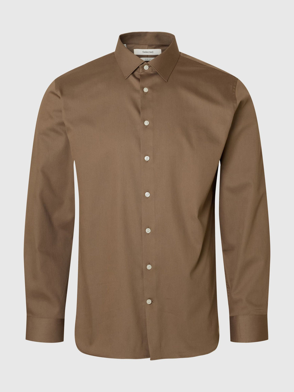 Selected Performance Stretch Slim Fit Skjorte - Chocolate Chip