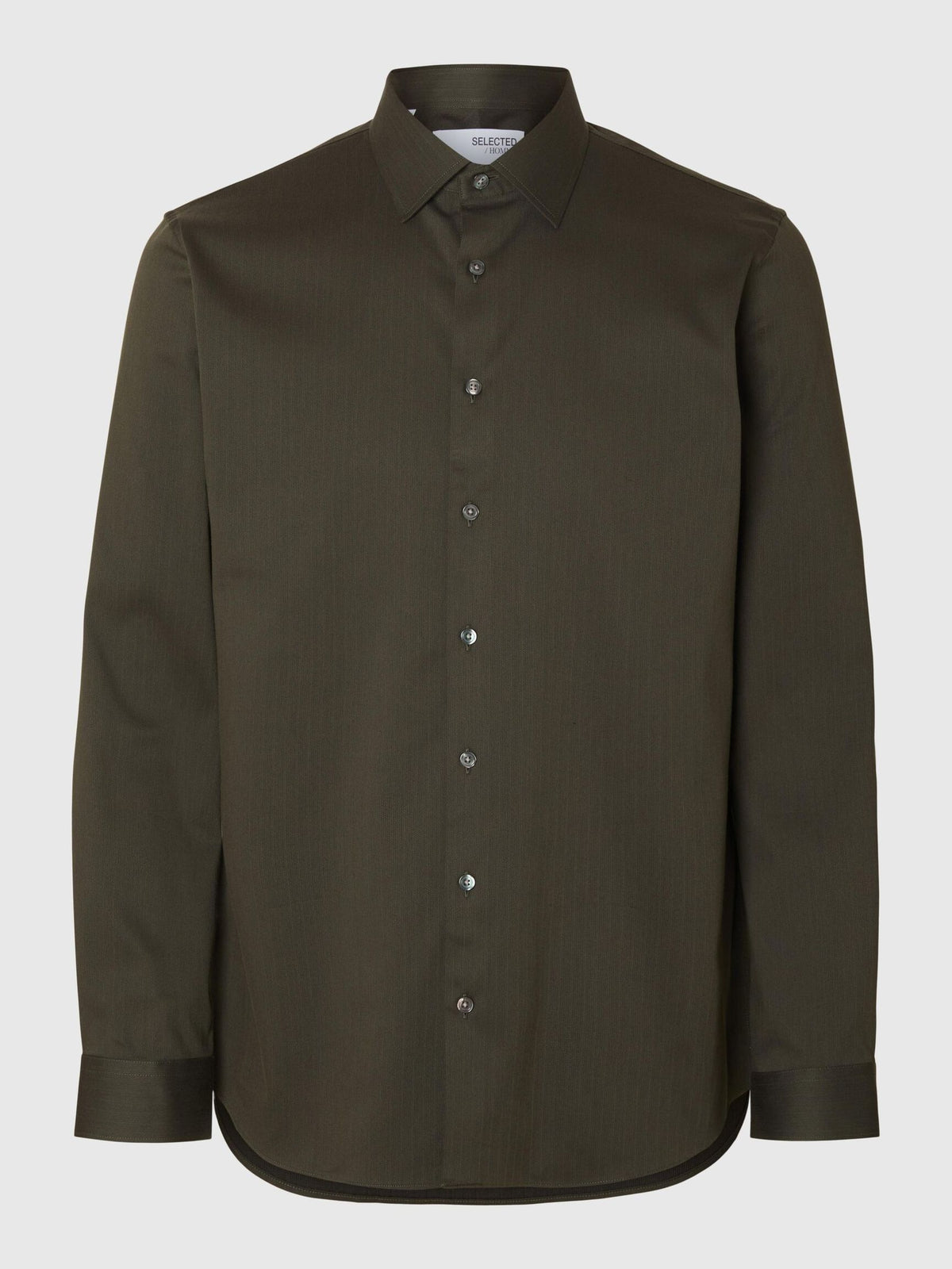 Selected Performance Stretch Slim Fit skjorte i Forest Night mørkegrøn – produktbillede