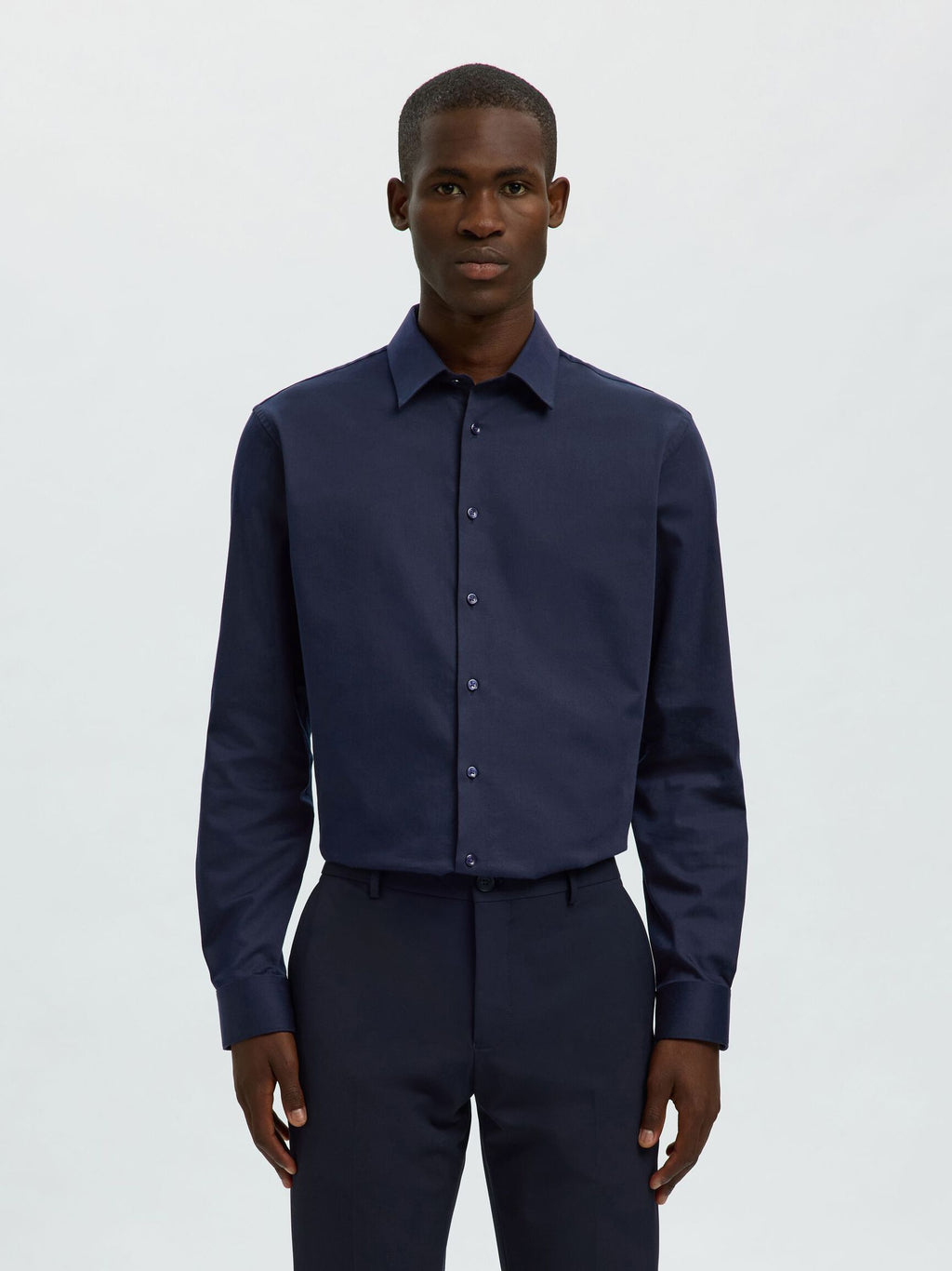 Selected Performance Stretch Slim Fit Skjorte - Sky Captain