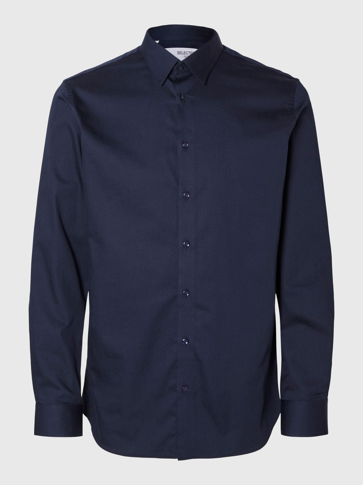 Selected Performance Stretch Slim Fit skjorte i Sky Captain navy – produktbillede