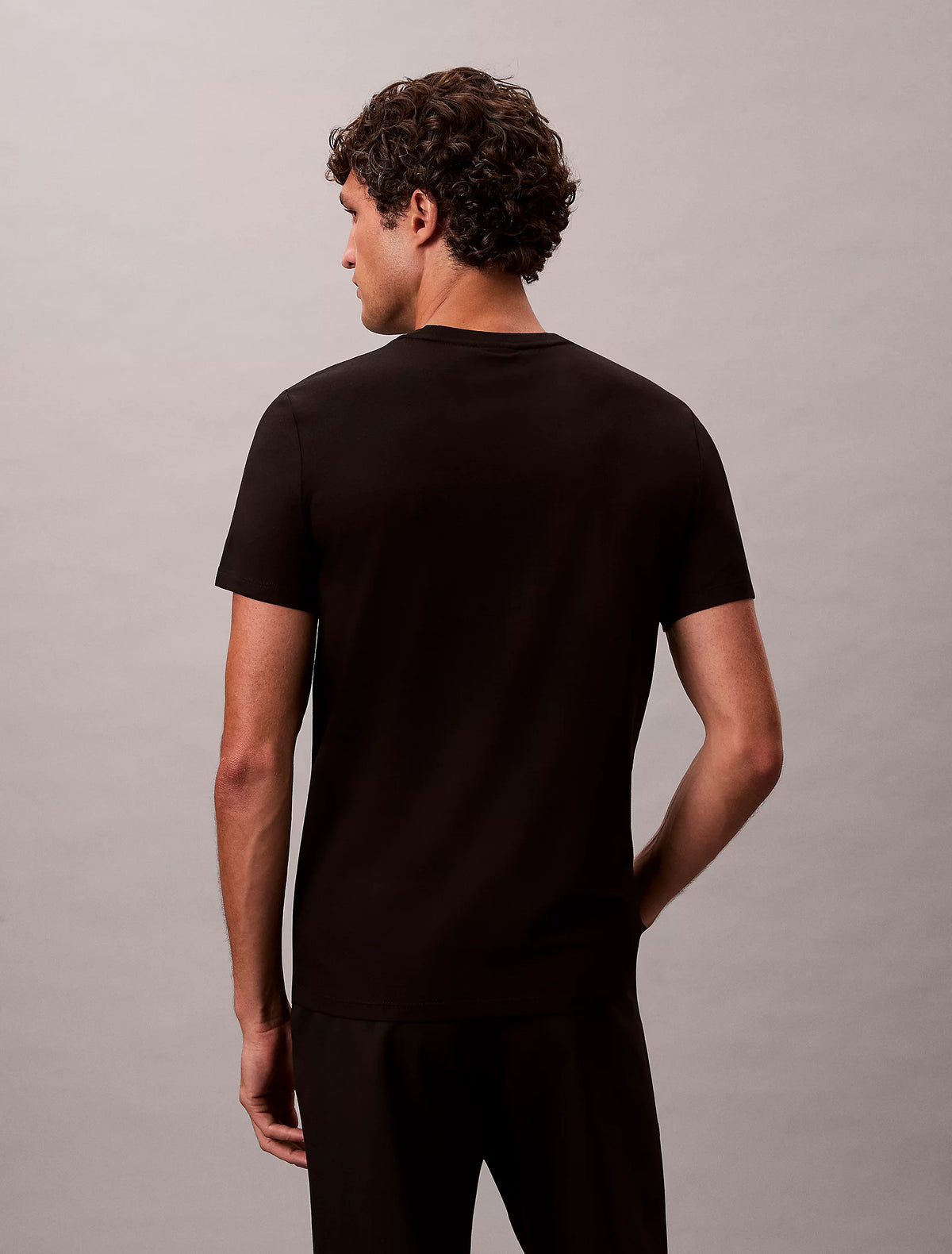 Calvin Klein Stretch Slim Fit T-shirt i sort set bagfra