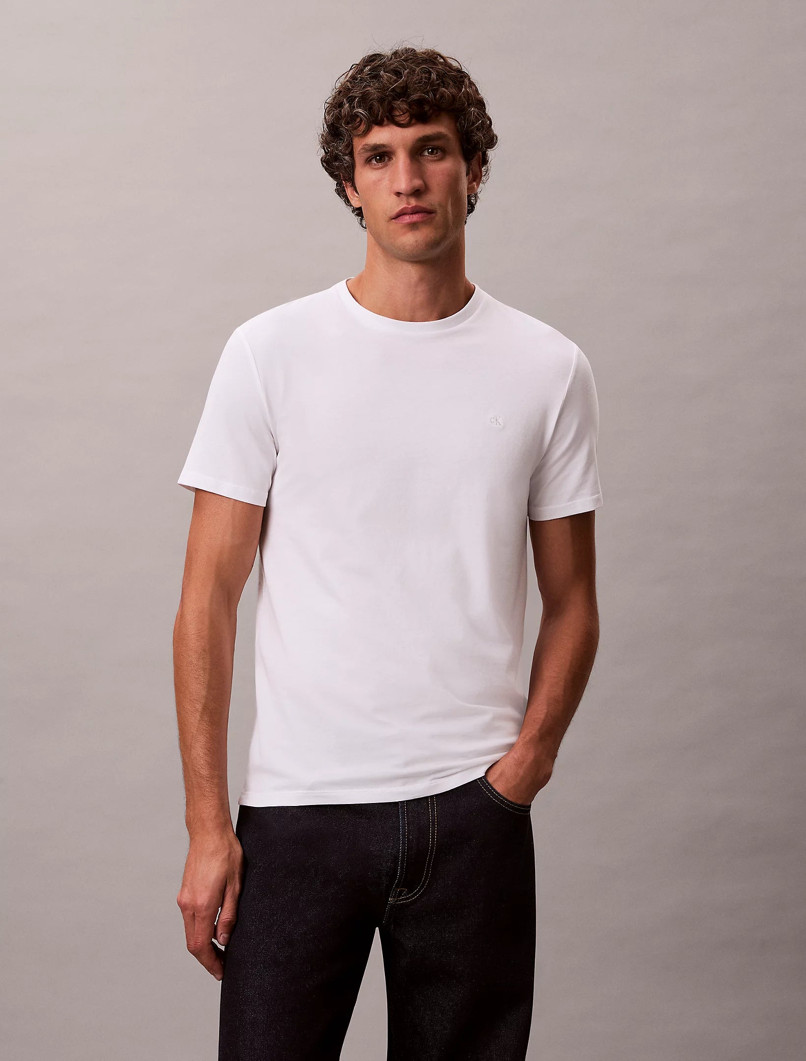 Calvin Klein STRETCH SLIM FIT T-SHIRT - Bright White
