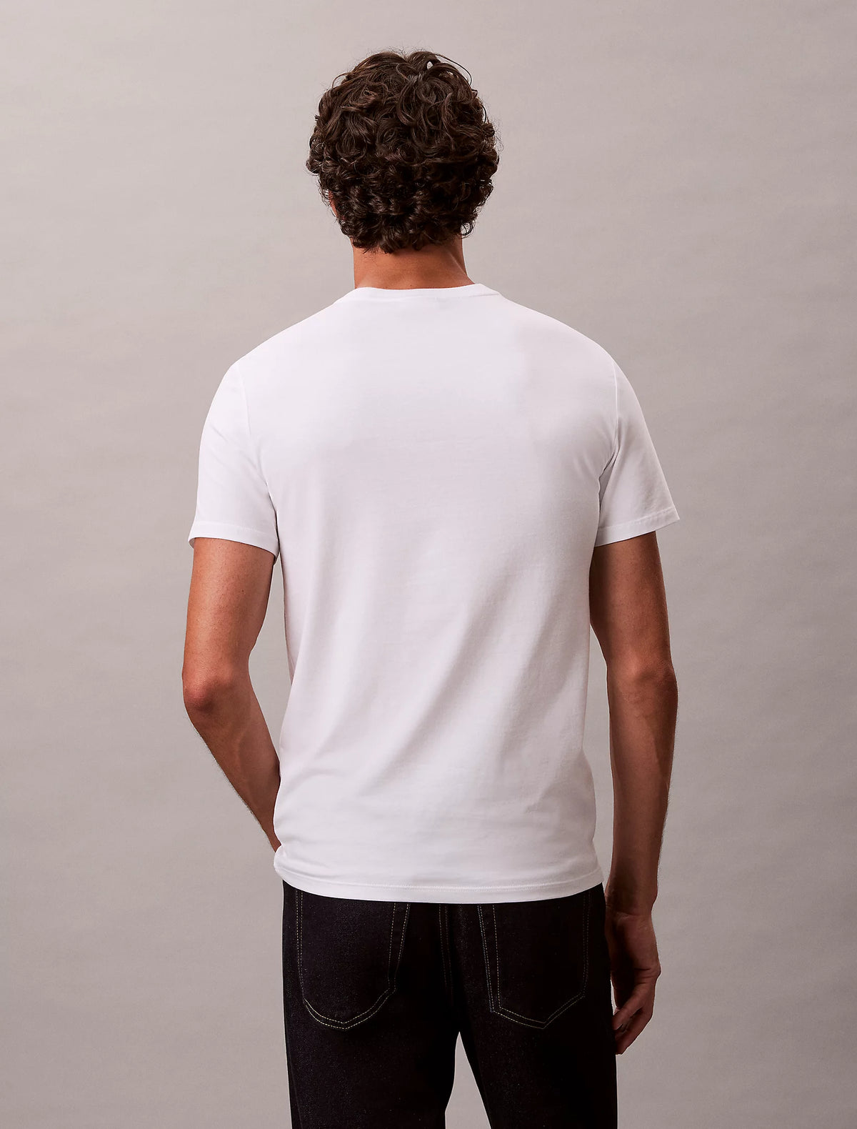 Calvin Klein Stretch Slim Fit T-shirt i Bright White hvid set bagfra