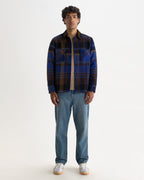 Wax London WHITING OVERSHIRT BOLD CHECK - BLUE / BROWN