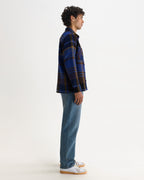 Wax London WHITING OVERSHIRT BOLD CHECK - BLUE / BROWN