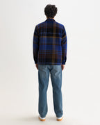Wax London WHITING OVERSHIRT BOLD CHECK - BLUE / BROWN