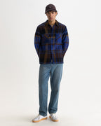 Wax London WHITING OVERSHIRT BOLD CHECK - BLUE / BROWN