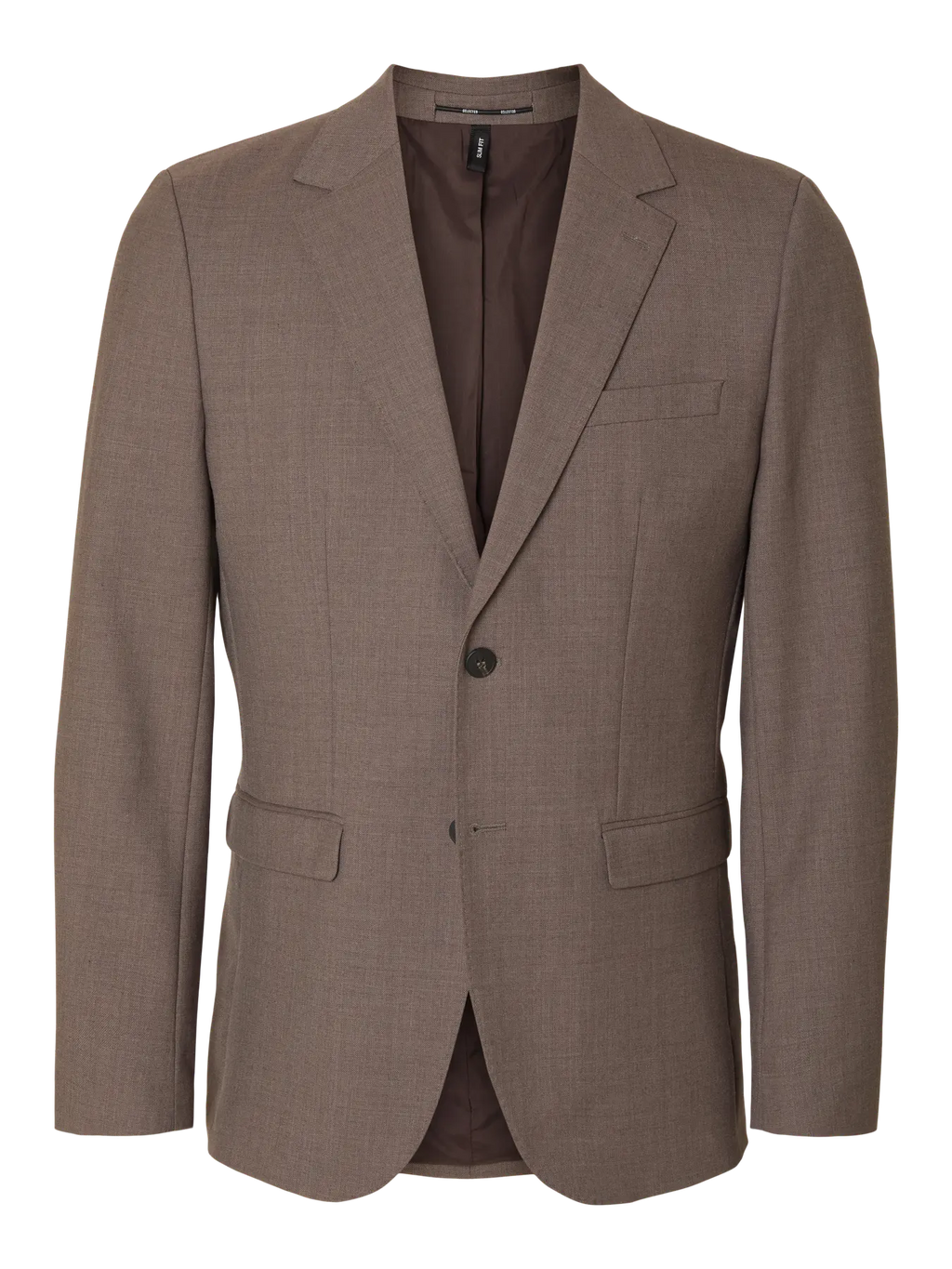 SELECTED SLIM-WOOL BLEND BLZ FLEX MOREL