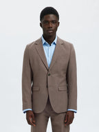 SELECTED SLIM-WOOL BLEND BLZ FLEX MOREL