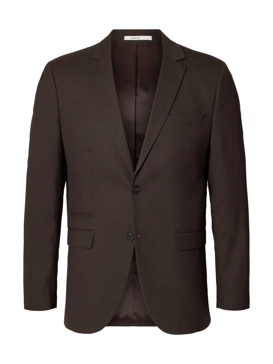 Selected Slim blazer i Delicioso brun – produktbillede