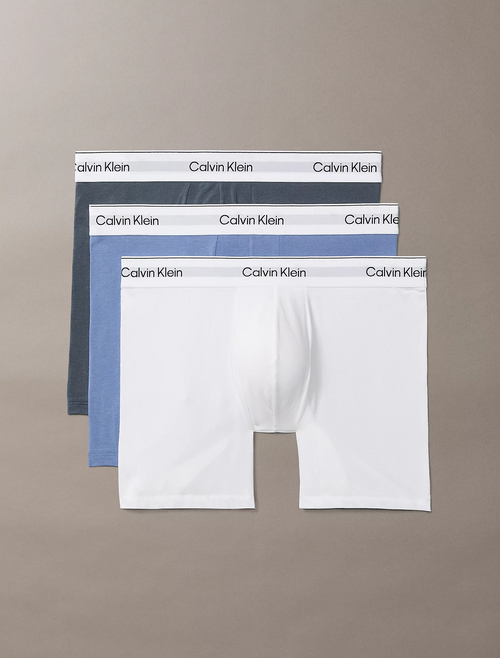 3-pak Calvin Klein Icon Cotton Stretch boxershorts i hvid, blå og grå fra MEN – supermen.dk
