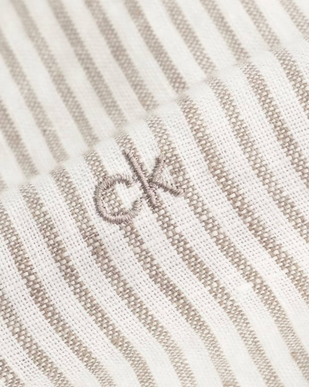 Calvin Klein LINEN STRIPE SLIM SHIRT Delta green - mss - Supermen.dk