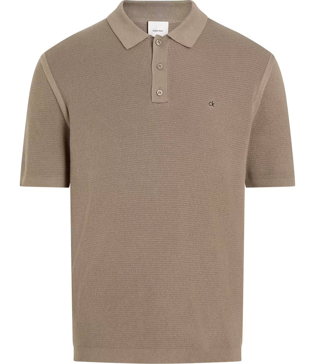 Calvin Klein MICRO WAFFLE POLO S/S - Supermen.dk