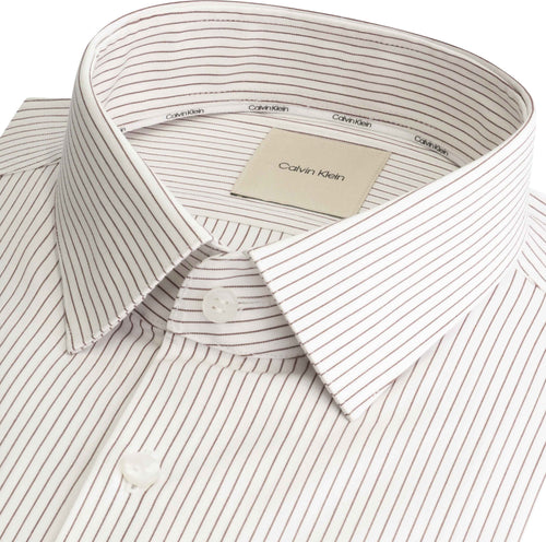 Calvin Klein POPLIN STRIPE SLIM SHIRT Syrah - Supermen.dk