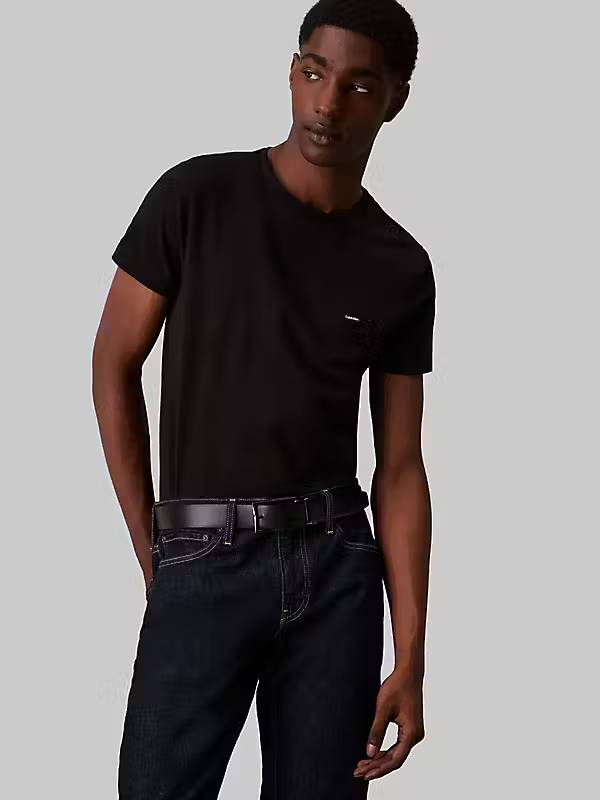 Calvin Klein STRETCH SLIM FIT T - SHIRT Black - Supermen.dk
