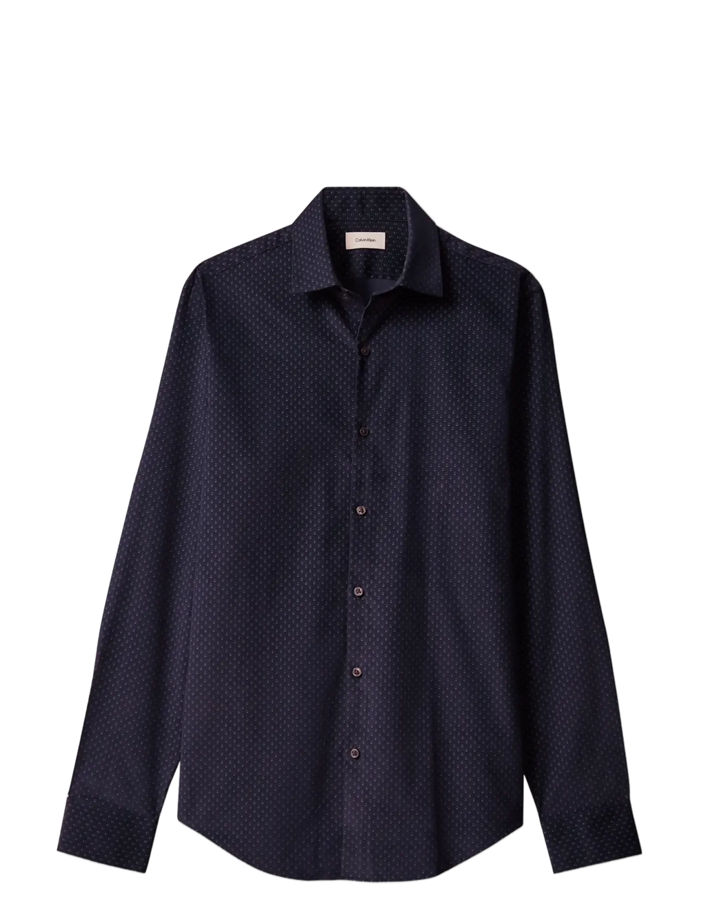 Calvin Klein Slim fløjlsskjorte med print i navy – produktbillede