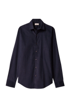 Calvin Klein Slim fløjlsskjorte med print i navy – produktbillede