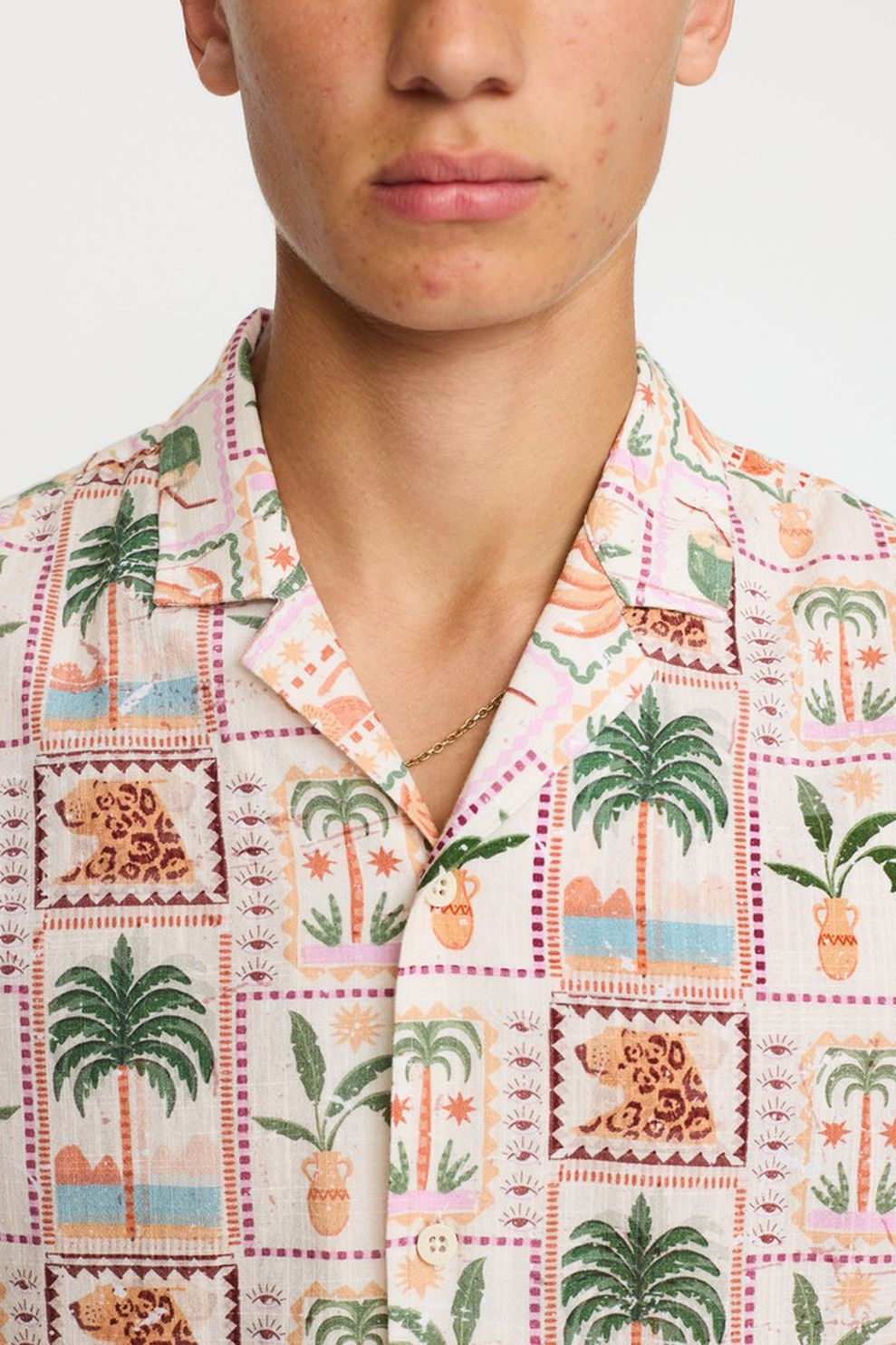 Revolution Short-sleeved Cuban Shirt 3247 - Off-white