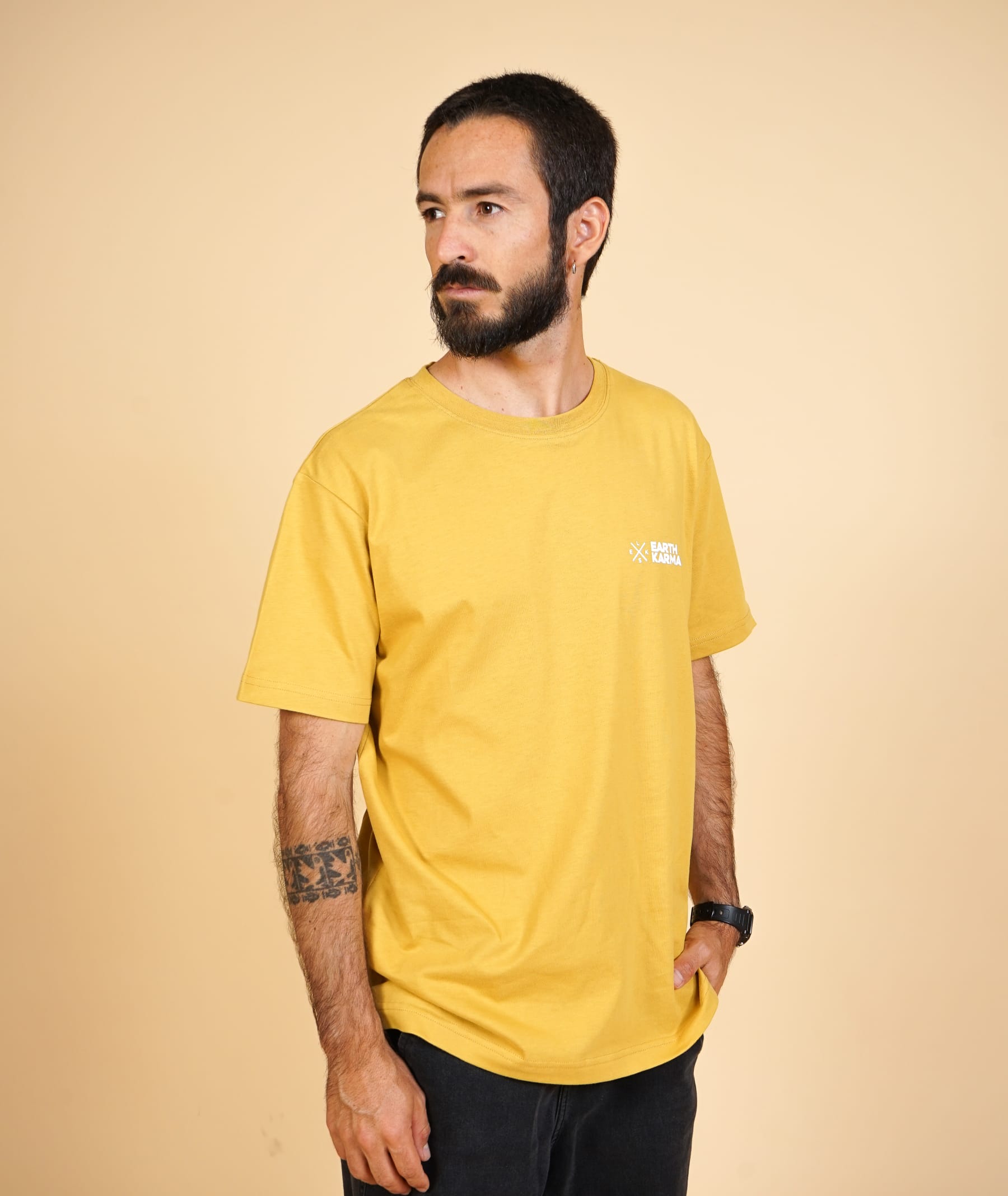 ELSK EARTH KARMA BRUSHED T-SHIRT HONEY YELLOW